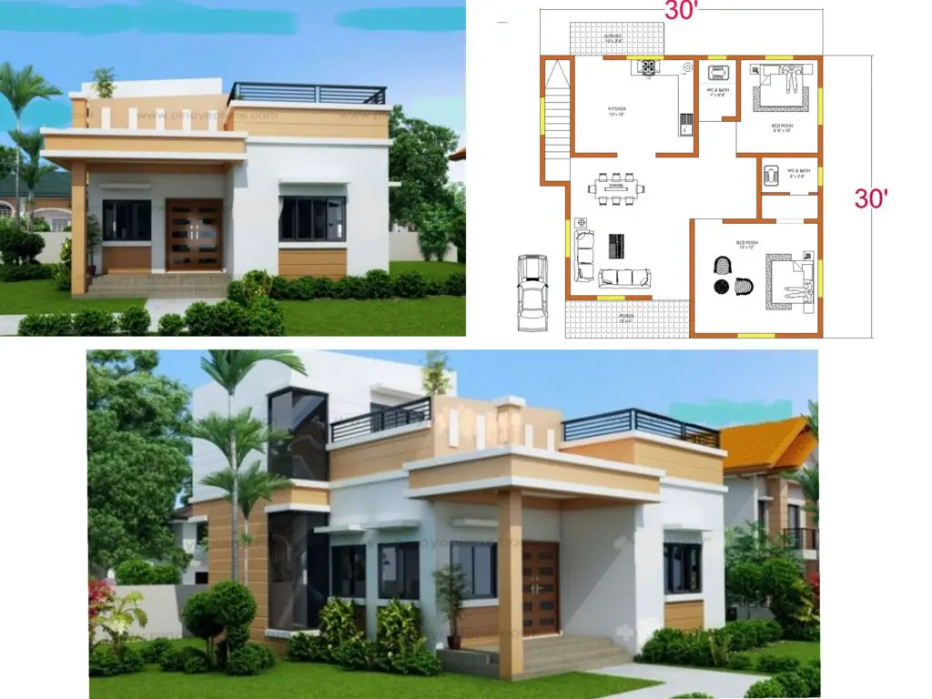 30′ x 30′ घर का नक्शा पूरी जानकारी II 30′ x 30′ house design complete details.