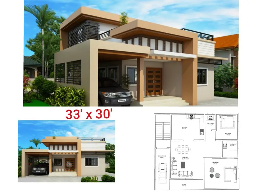 33′ x 30′ house design complete details.