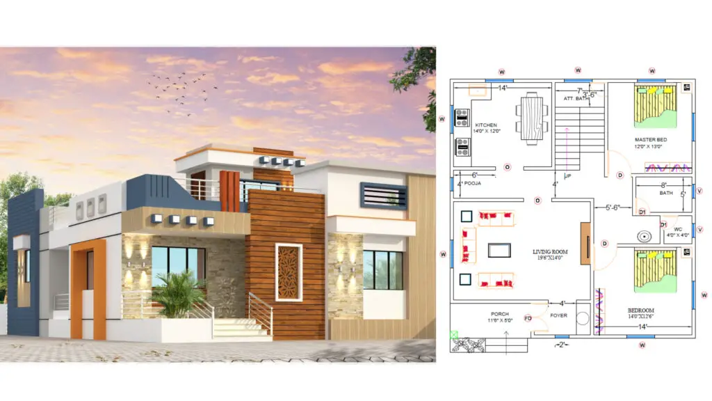 35′ x 37′ house design