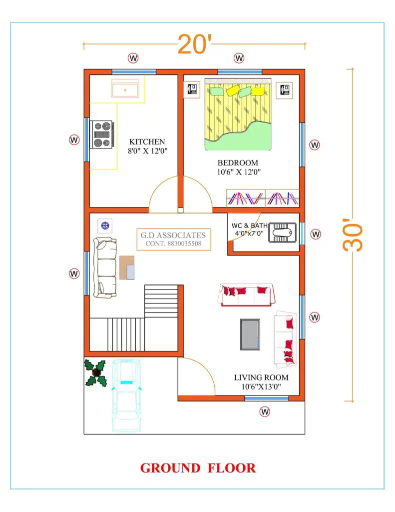 600 Sq.Ft में 3BHK घर का नक्शा पूरी जानकारी ...