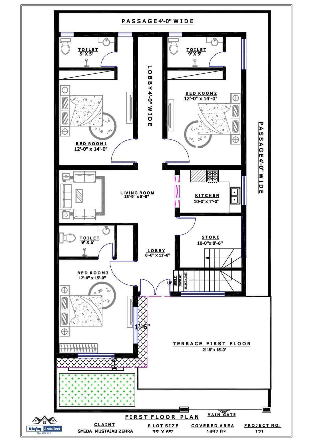 2000 sq ft 5bhk house design में 5BHK घर का नक्शा पूरी जानकारी II 35′ X