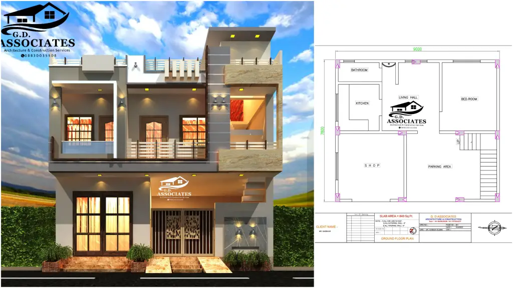Free House Plan India  Plot Size  25x44 Price 30900 Drawing offered  at this Price  Working drawing Architecture Electrical  Plumbing  Structure drawing as per site condition  3D view
